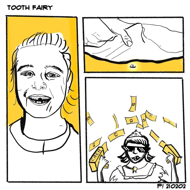 keeping the tooth fairy alive, in tha hood! #artoftheday #drawingoftheday #illustration #toothfairy #procreate #parenting #cartoon #comics
