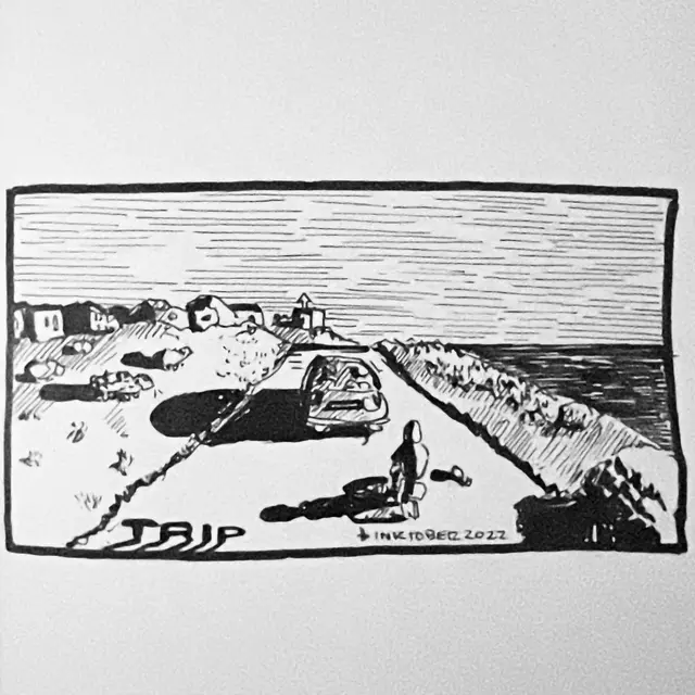 I wish I could draw the smell of the costa vicentina, specifically of Estevas 🌼 (Cistus ladanifer) #trip #inktober2022 #inktober #inktober2022trip #inktober20…