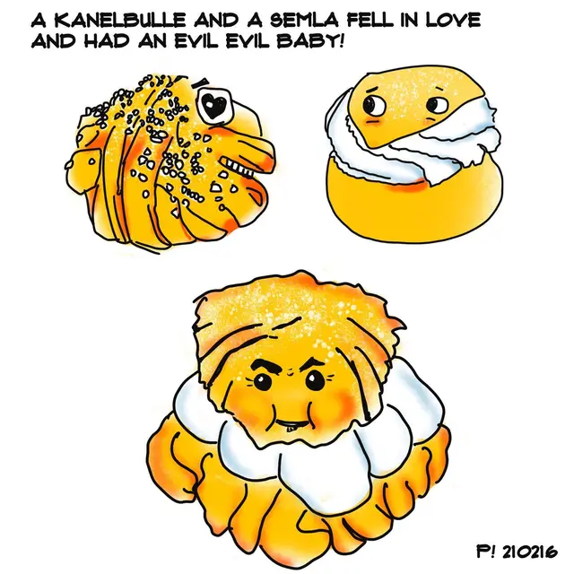 Omg, Eat this delicious crossbreed semlabulle at @finefoodkarlekochmat it’s soooo 😋🤤🤤😅🤩🤪🥳😮😲😯 #drawingoftheday #artoftheday #fettisdagen #semla #sugar…