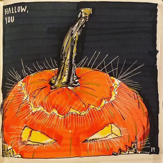 Booo! #halloween #drawing #illustration #artoftheday #pumpkin #pumpa