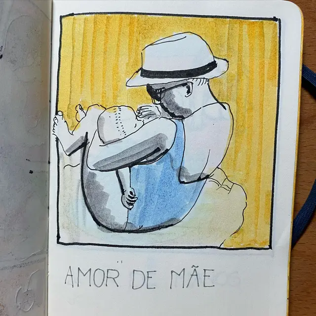 Vacation notebook: Friends & family (20/n) #drawing #illustration #beach #portugal #goodtimes #moleskine #notebook