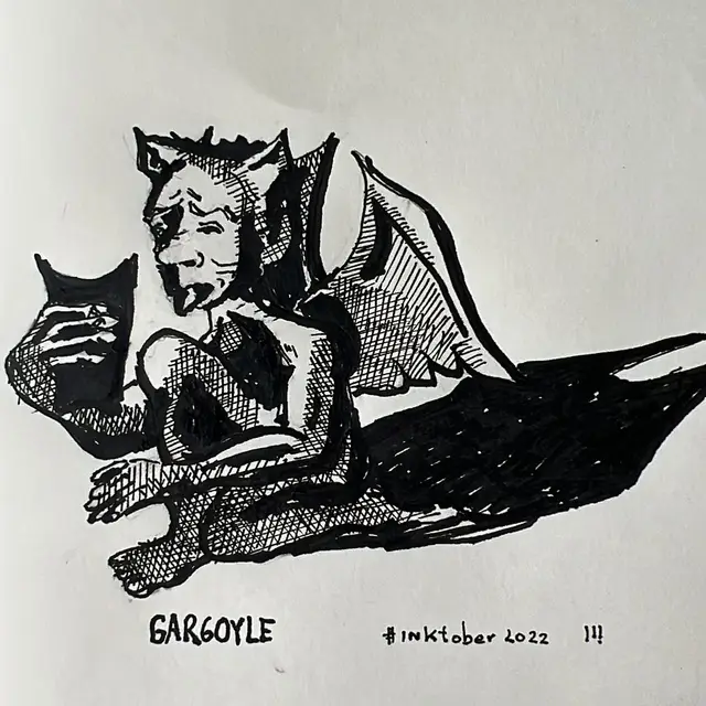 let's go! #gargoyle 1/31 #inktober #inktober2022 @inktober