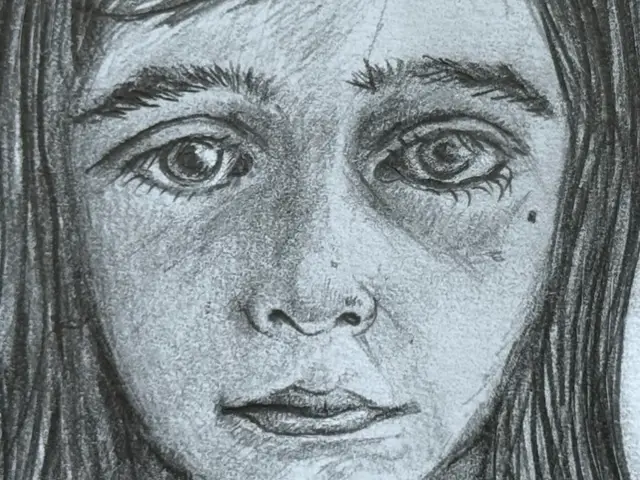 “Maria” reflects the look you get when someone is drawing you. My first pencil drawing in a long lo…